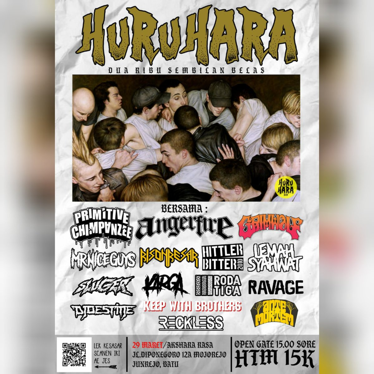 reckless_hc's tweet photo. Friday Night 29 Mart 2019 "Huru Hara" at Akshararasa Jangan lupa ya 🔥🔥 https://t.co/8CJogTPUKG