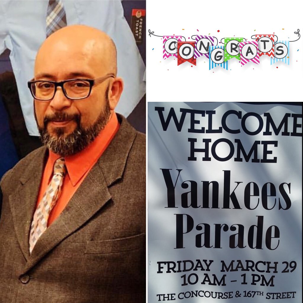 WindowsofHipHop's tweet photo. Congratulations are in order also to our FAVORITE PRINCIPAL of PS55 for being the #Grandmarshal as #PrincipaloftheYear at the #Yankees #welcomehome #parade #LoveourPrincipal #HeRocks always #Thinkingofamasterplan #PS55 #TheBronx #PoweredbyBulova #windowsofhiphop #eyeoftheelements https://t.co/sZqfuE4R96