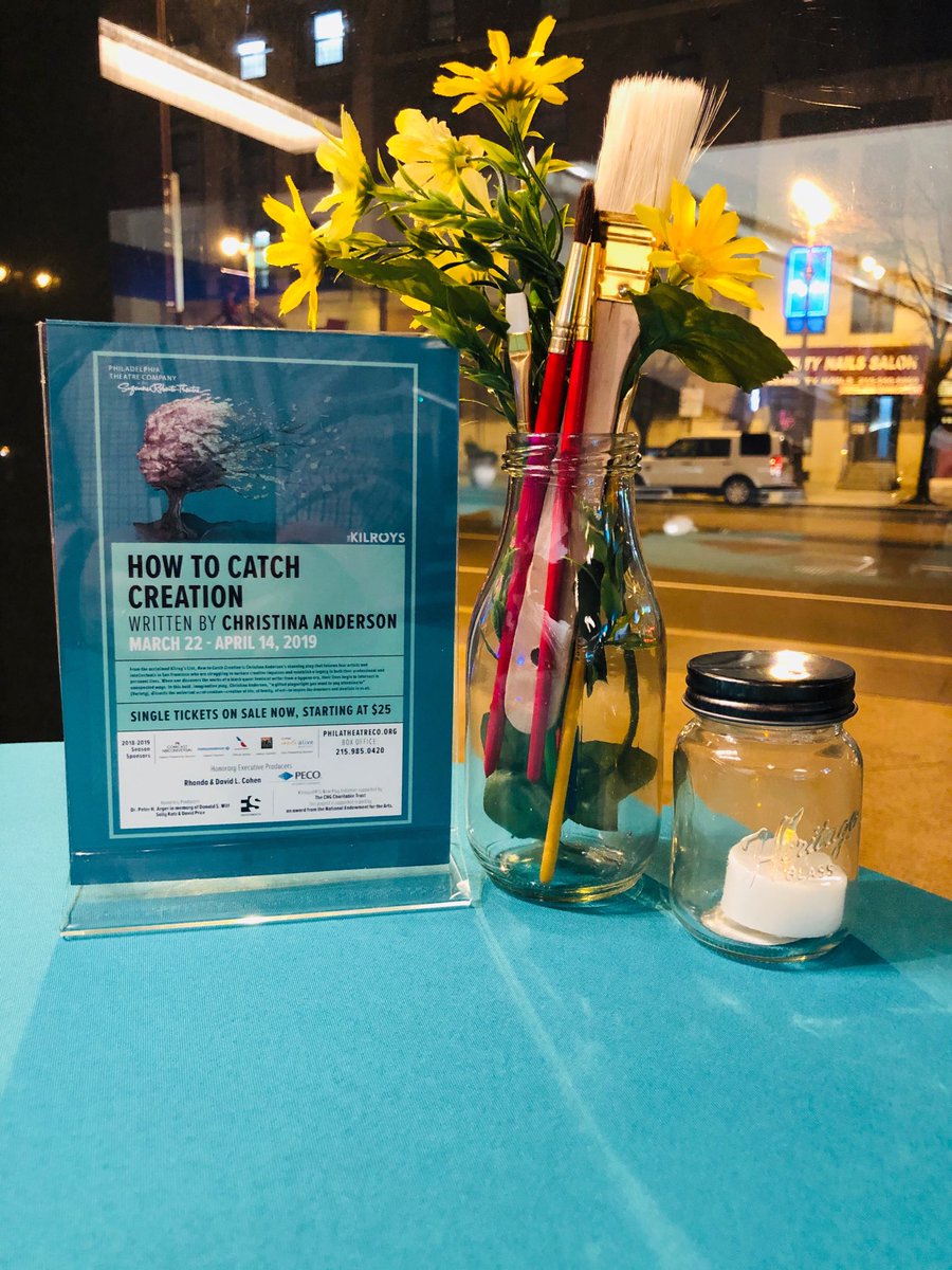 HughE_Dillon's tweet photo. Opening night @PhilaTheatreCo #HowToCatchCreation through 4/14/19 See photos @phillystylezine Thursday of Opening Night Party. #phillytheater #savethedatephl #phillytodo https://t.co/2CVgjBHmqT