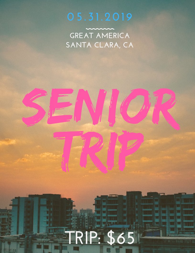 RodMustangs19's tweet photo. SENIOR TRIP TO GREAT AMERICA!! Tickets go on sale the day we get back from break in the treasures office. Money ($65) is due May 3rd. Permission slip is required and can be picked up in student services. Meal Ticket is included! https://t.co/twG2kY4XmX