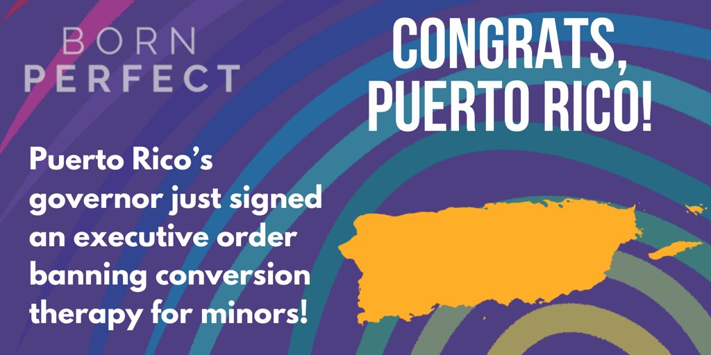 NCLRights's tweet photo. ¡Felicidades, Puerto Rico! PR is now safer for #LGBTQ youth. #BornPerfect https://t.co/9yESAQdBbQ