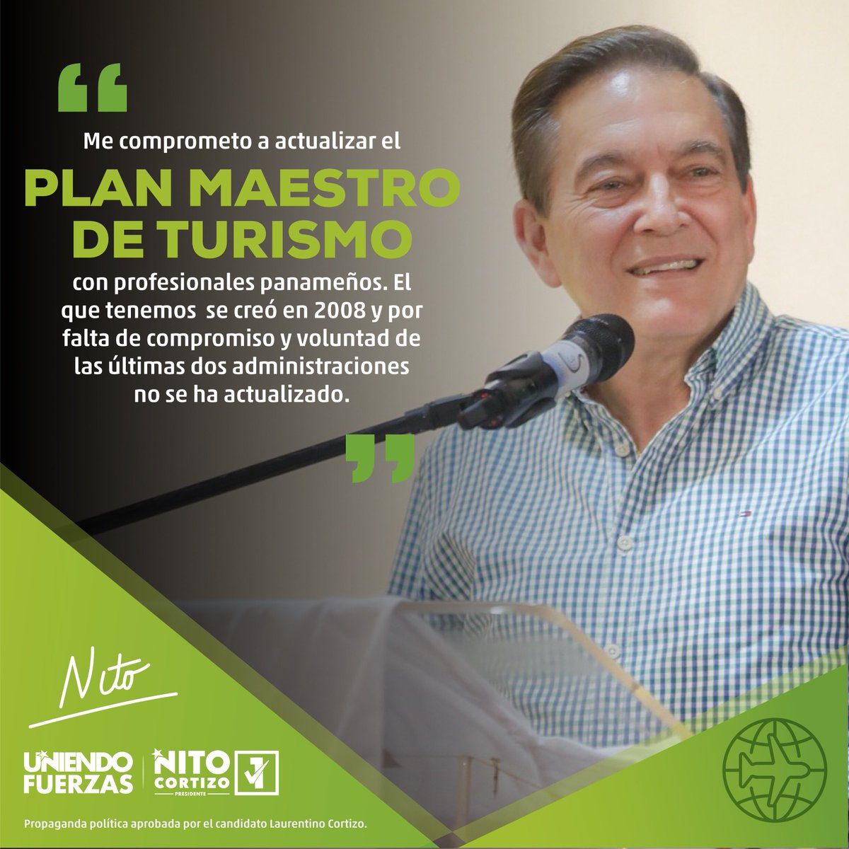 No es posible que el Plan maestro de turismo que tenemos es de 2008. En el #BuenGobierno actualizaremos el plan con el personal capacitado. #NitoPresidente #DebatePresidencial #Voto19 #TuDecisión2019