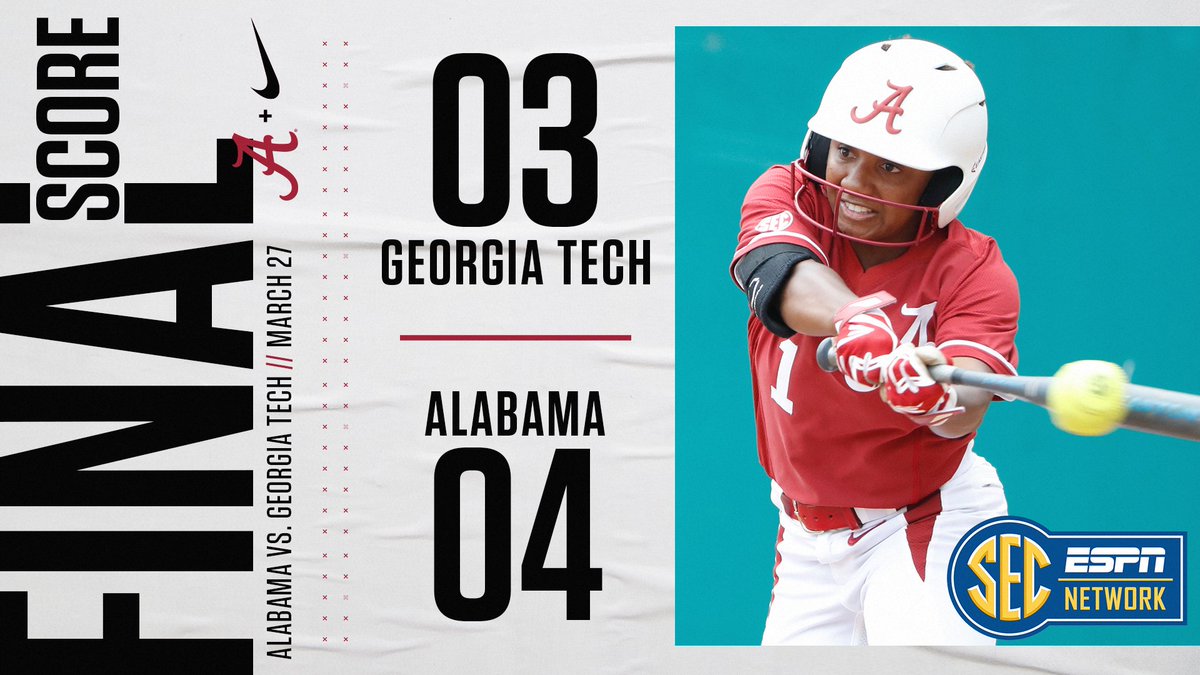 AlabamaSB's tweet photo. Elissa Brown records the final out for Alabama as they improve to 34-1 on the year

#BamaSB | #RollTide https://t.co/7GBurjbcjq