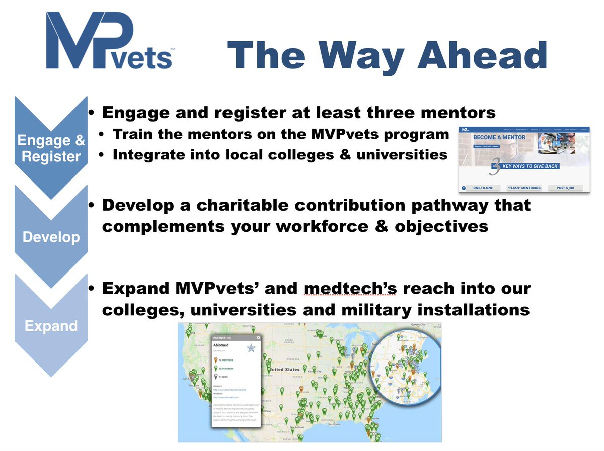 medtechveterans's tweet photo. Thanks to @AdvaMedEvents for inviting @MVPvets as a guest earlier this week to the 2019 AdvaMed CEO Summit. It was great to present, thank and connect with executives across the medical technology industry for their sustained support and advocacy for our nation’s veterans. https://t.co/oeSIPCbdlw