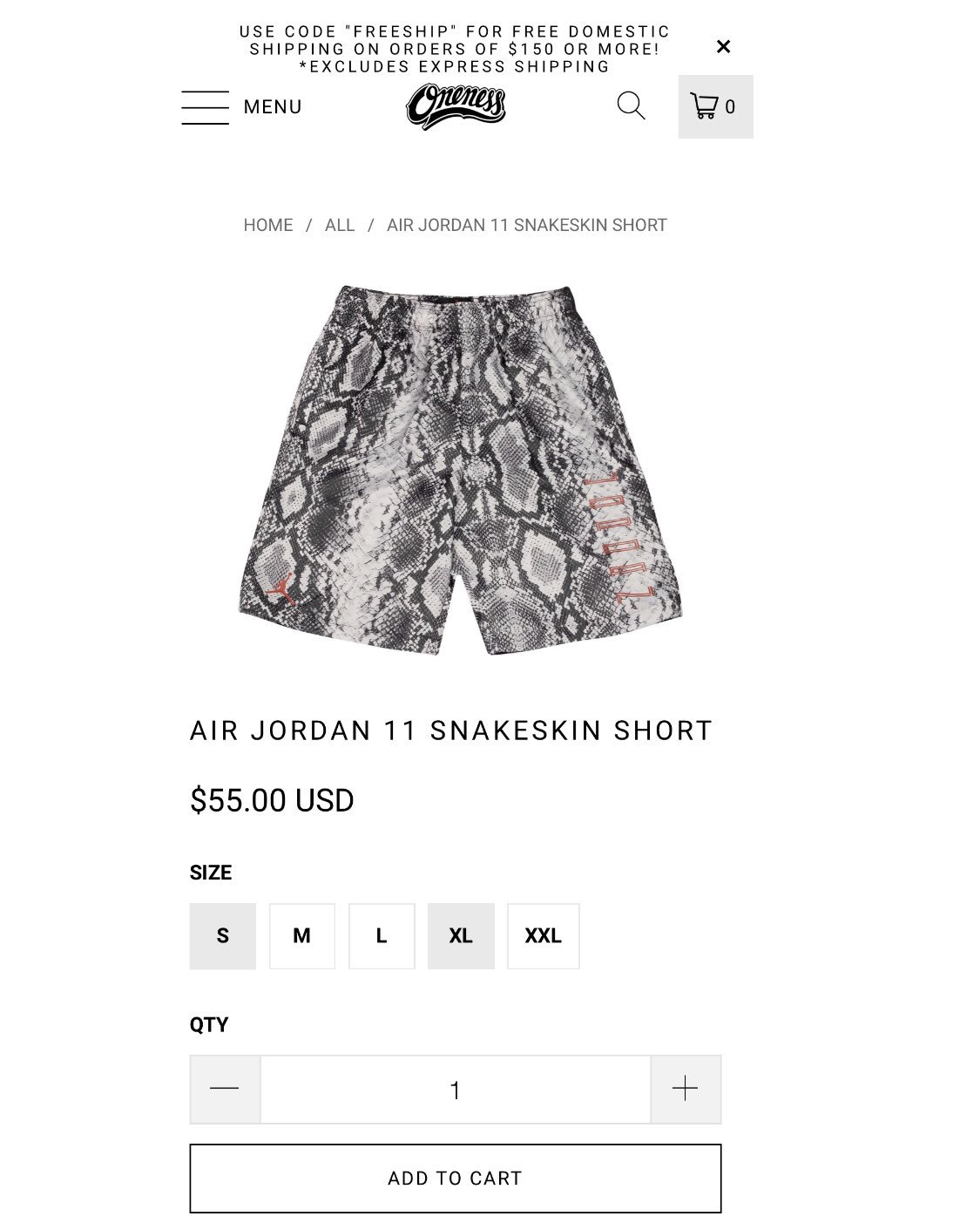 jordan 11 snakeskin shorts