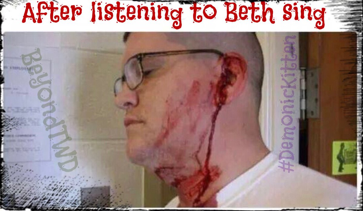 BeyondTWD's tweet photo. #bethgreene #TheWalkingDead #singing #bleedingears #awfulsinging #beyondTWD β¦β¦@deathisn3arβ© #twd #meme #memes #twdmeme #funny #MyEdit https://t.co/MgCVAMW1xH