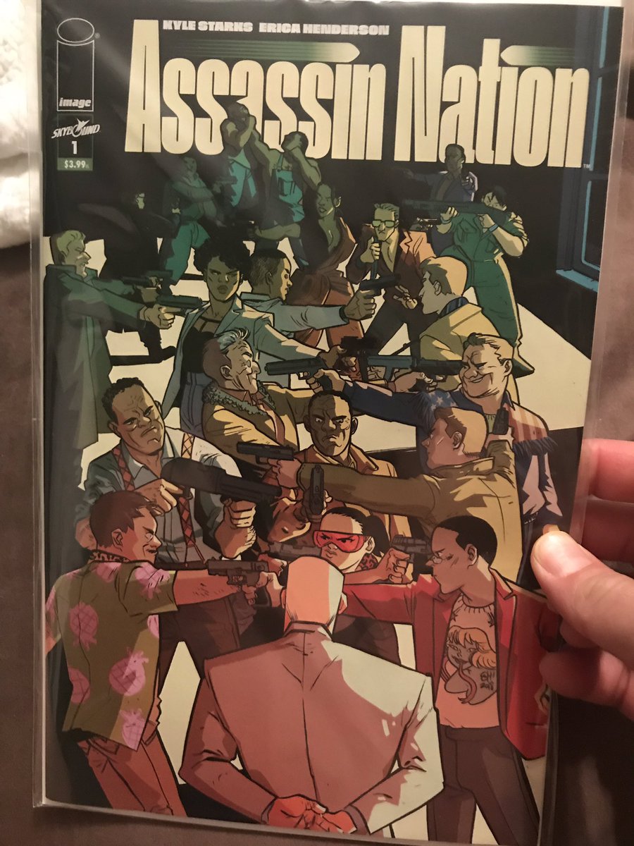 Naterea77's tweet photo. Freakin Awesome Book! Assassin Nation! If you haven’t had a chance pick it up now! Thanks @N1CBpod for the info on the book! @TheKyleStarks @EricaFails thank you! #assassinnation #comicbooks @ImageComics #imagecomics #1comics https://t.co/aqaNEgKXUb