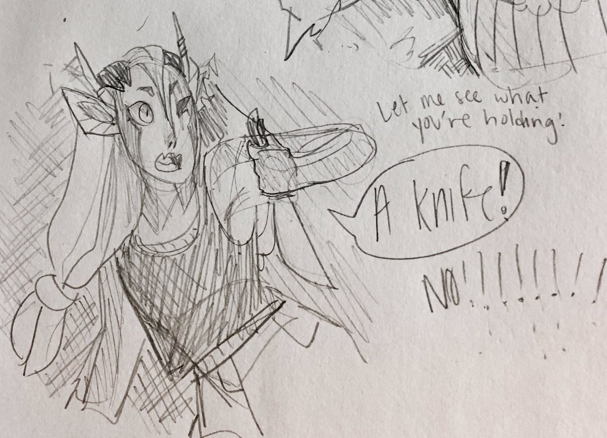 sharpblis's tweet image. "Look out she's got a knife!"

     - vld next gen
     - adopted kid of hunk #2
     - big fan of sharp things
     - but not people, yikes
     - character/art by rover
     - run by blue