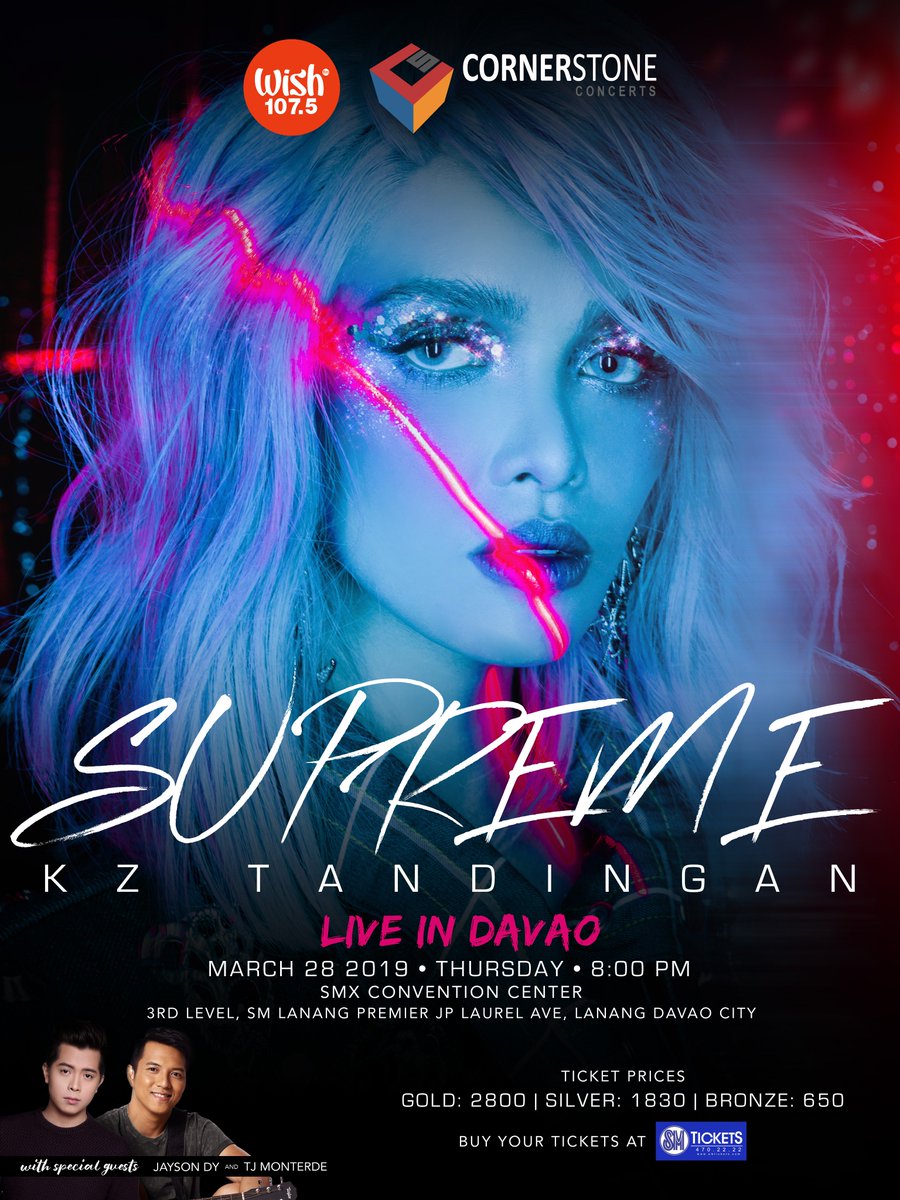 wish1075's tweet photo. Wish 107.5 and @cornerstone_ofc present "Supreme: KZ Tandingan" LIVE in Davao!

Catch the Soul Supreme's musical treat for our Davao Wishers today, March 28, 8 p.m., at the SMX Convention Center, SM Lanang Premier, Davao City, with special guests @tjmusicmonterde &amp; @JasonJamesDy https://t.co/vR6AlLnMlU