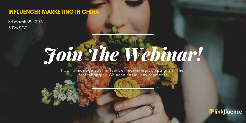 linkfluenceASIA's tweet image. Last call! Our webinar on #influencermarketing in China is coming up tomorrow at 5 PM. Register for free to better understand the uniqueness of Chinese social environment and leverage #socialdata to measure performance of influencers.

hubs.ly/H0hbLjv0 

#LKFWebinar