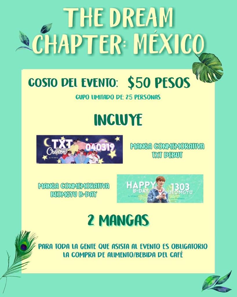 TXT_NewG's tweet photo. 🌟THE DREAM CHAPTER: MÉXICO🌟 

Te invitamos a festejar el Debut de @TXT_members y el cumpleaños de #BEOMGYU 🎉 este 30 de Marzo Bubble Town💞

⚠️CIERRA: 29 de marzo 8:00 PM⚠️

📍Cupo limitado a: 25 personas 

Toda la información en las siguientes imágenes, lee con atención. https://t.co/deUB5tOcJ6