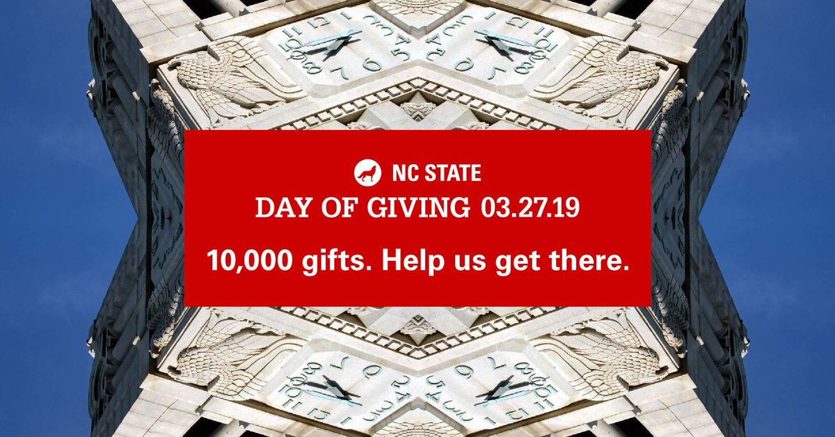 One more hour! Help NC State get to 10,000 gifts and support the Caldwell Fellows Fund! #GivingPack dayofgiving.ncsu.edu/organizations/…