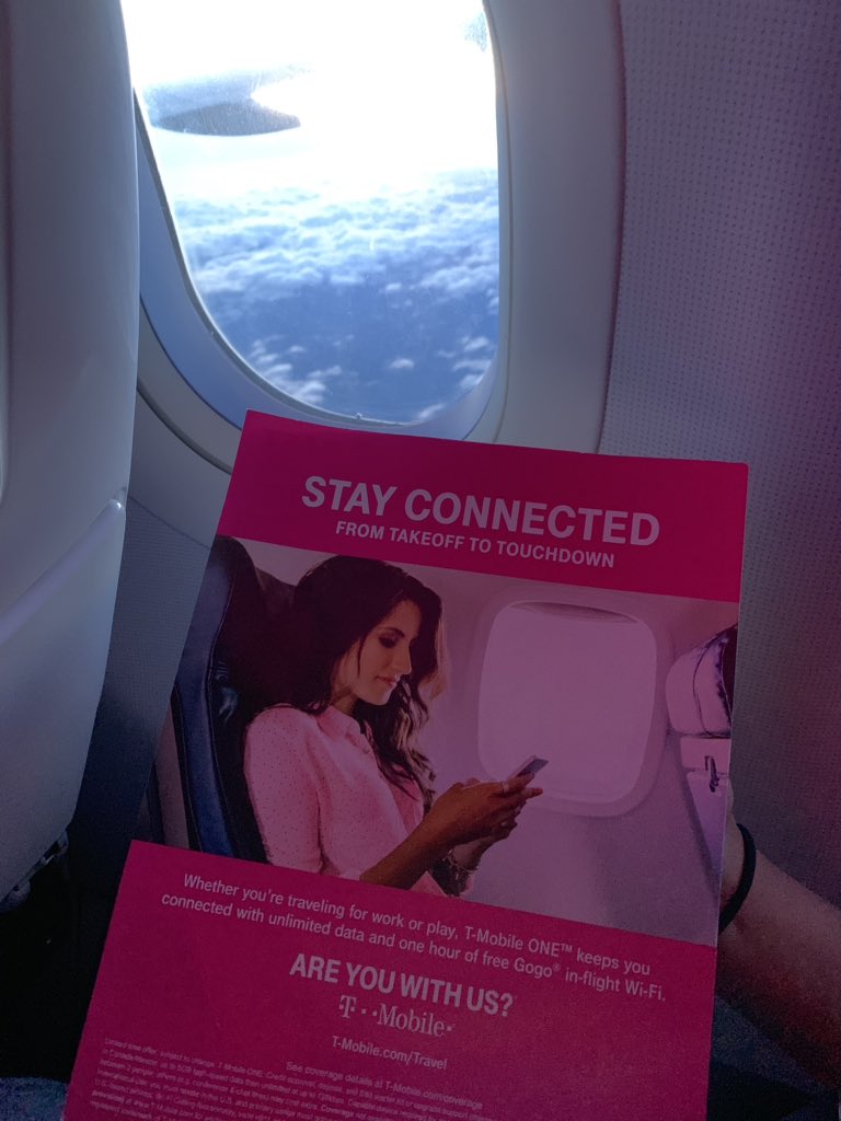 Uncarrierlopez's tweet photo. 33,000 miles in the air @TMobile still has you covered! #Gogowifi #AreYouWithUs https://t.co/xqJui0Y7gi