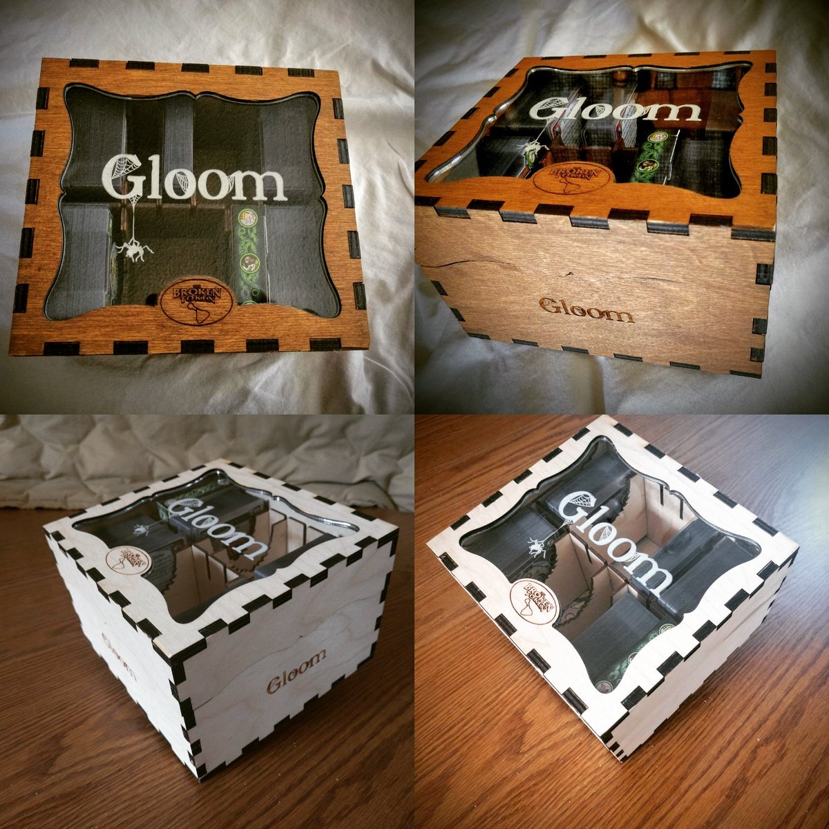 MeepleThe's tweet photo. Before and after staining my Gloom Tomb by @tbt_gaming.

#Gloom #brokentoken #gamenight #boardgames #boardgamesthattellstories #kidsfavorite #cardgame #bgg #boardgame https://t.co/elWtWyDklj