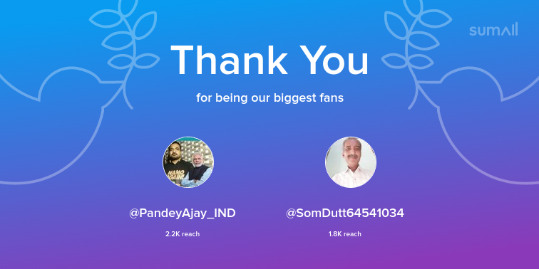 kamalkumar121's tweet photo. Our biggest fans this week: @PandeyAjay_IND, @SomDutt64541034. Thank you! via https://t.co/wT9S2BQ0Cv https://t.co/gj5I4ulFhx