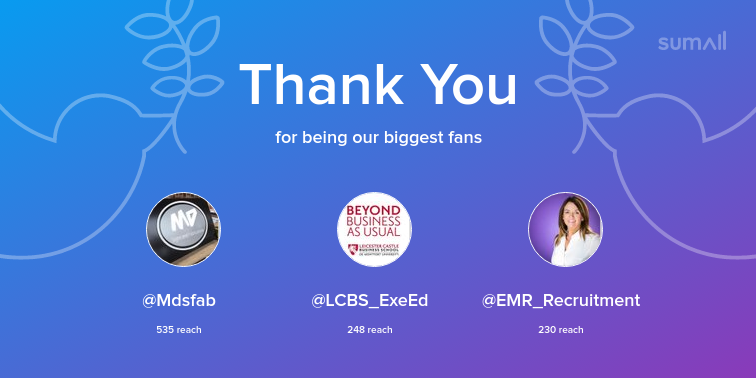 jennycross81's tweet photo. Our biggest fans this week: @Mdsfab, @LCBS_ExeEd, @EMR_Recruitment. Thank you! via https://t.co/74L97f88El https://t.co/CAziqVyWy0