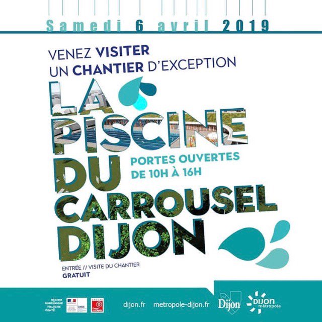 Visite publique du chantier exceptionnel de la piscine du Carrousel à Dijon le Samedi 6 Avril. coste.fr/piscine-du-car…