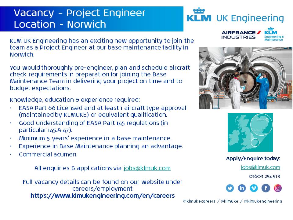 klmukeng's tweet photo. #Vacancy for a Project Engineer #EASAPart66 #Licensedengineer #typeapproved #EASAPart145 #regulations #engineer #engineering #maintenance #MRO #aviation #experience #team #klmuke #skilled #career #afiklmem #Norwich #avgeek #avmro #aircraft #mechanic
https://t.co/b5I6HE1GtP https://t.co/qqso2R2qZm