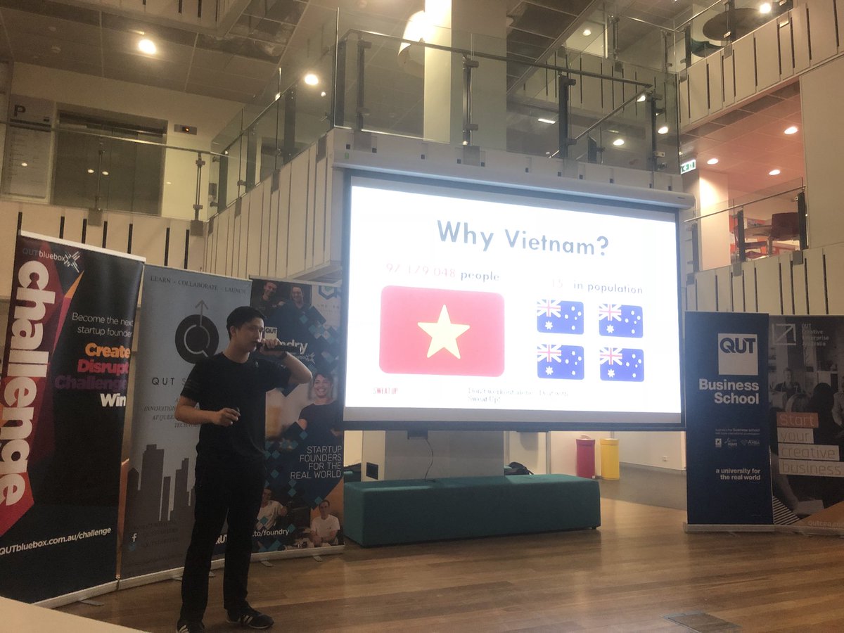 QUTStarters's tweet image. Pitch 3: SWEAT UP - helping people get fit by gamifying exercises exercised &amp;amp; teaming up people #Hatch5