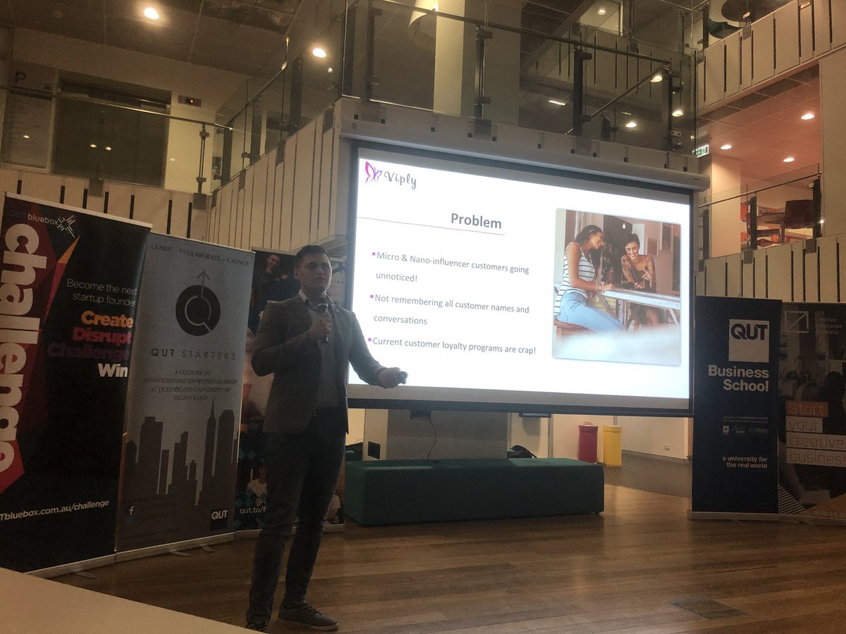 QUTStarters's tweet image. Pitch 4: VIPLY - who are your VIPs? #Hatch5