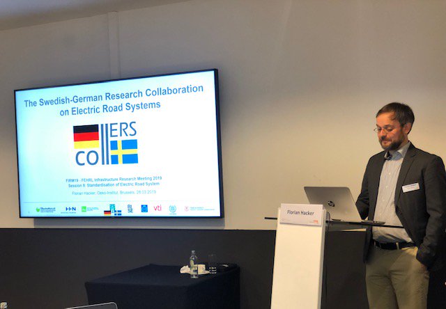 fehrlcomms's tweet photo. #firm19 - Interactive Workshop "Standardisation of Electric Road System", with Florian Hacker, Deputy Head of Division, Resources and Transport, Öko-Institut Germany (@oekoinstitut), on "General Information about ERS and the CollERS Project" https://t.co/VeNDigjw3C