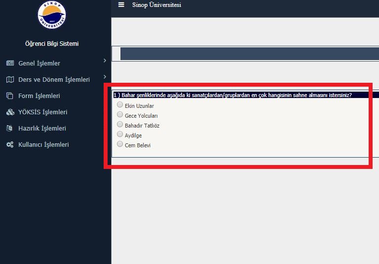 Sevgili öğrencilerimiz,

Bu yıl Üniversitemiz Bahar Şenliğinde sahne alacak sanatçıları siz belirleyeceksiniz 🙂

Hemen öğrenci bilgi sistemine girerek oyunuzu kullanın! 
👍🎸🎷🥁🎹🎼🎧🎤