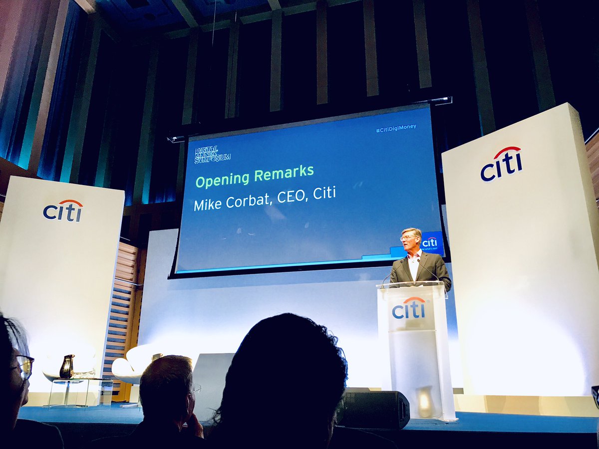 Synechron's tweet photo. Opening remarks from @Citi CEO #MikeCorbat at the #CitiDigiMoney Symposium 📲💳 #fintech #digital https://t.co/hYQD3jjTq1