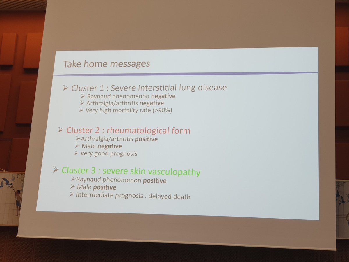 DrJohanLim's tweet photo. Ségolène Toquet presenting the results on an international collaboration: 3 clusters appear to exist in anti-MDA5 positive dermatomyositis patients with a Western ancestry
@HopkinsMyositis @HopPitieSalpe
#berlin #gcom #gcom2019 #gcom19 #autoimmune #dermatomyositis #myositis #ild https://t.co/zbVjpCT4OC