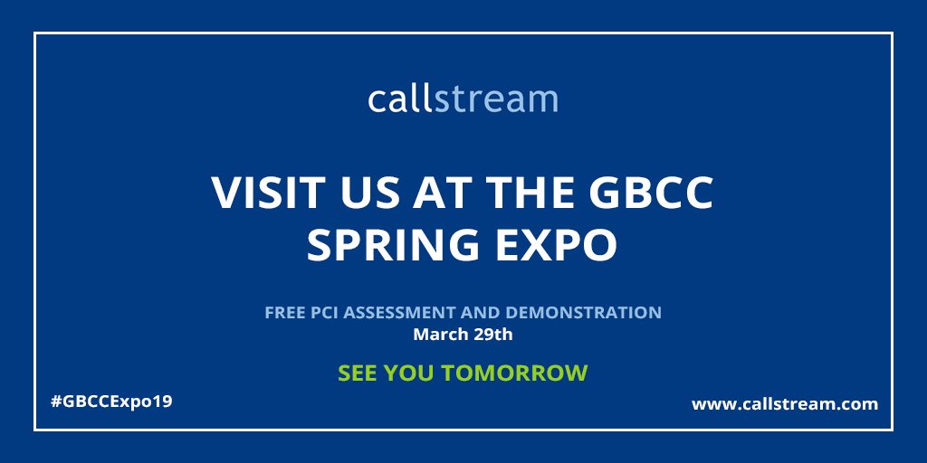Just 1 more day until #GBCCExpo19 So, come and see us on FRIDAY 29th March at the Edgbaston Stadium and get a free phone payment PCI assessment. callstream.com  #solihullhour