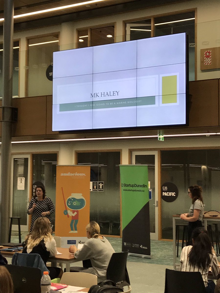 MK Haley from Walt Disney Imagineer team talking at the launch of Audacious at Otago Business School <a href="/otago/">University of Otago</a> <a href="/StartupDunedin/">Startup Dunedin</a> @Lovedunedin <a href="/Disney/">Disney</a>