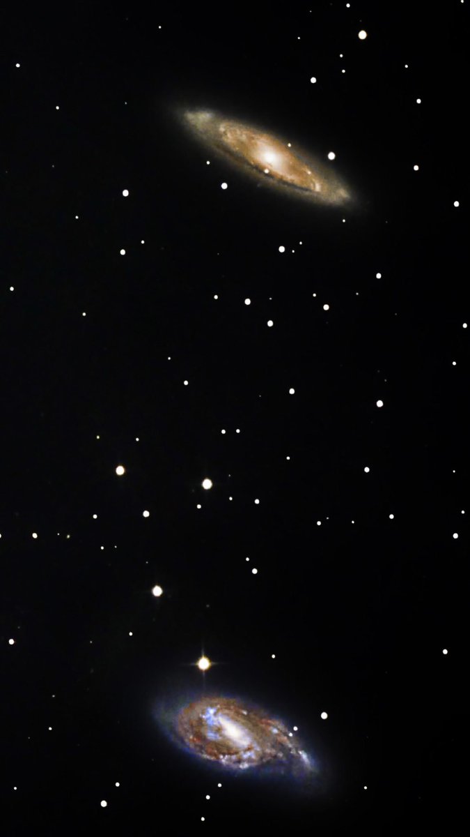 Murf411_'s tweet photo. #Messier65 and #Messier66 I took on 3/15/19. Both are spiral galaxies 35 million light years away (#SkyGuide) in #Leo. #LookUp #AstroPhotography #NightPhotography #CanonUSA #OrionTelescopes #BackyardAstronomy #UniverseToday #Cosmos #AstroBackyard #Space #Telescopes #LongExposure https://t.co/y8quRHN8PW