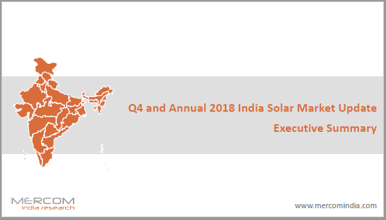 MercomIndia's tweet photo. #MercomIndiaResearch: 2018 Q4 and Annual India Solar Market Update - 8.3 GW installed in 2018. Download the executive summary https://t.co/gA0EzJkomg https://t.co/75b48Iusuo