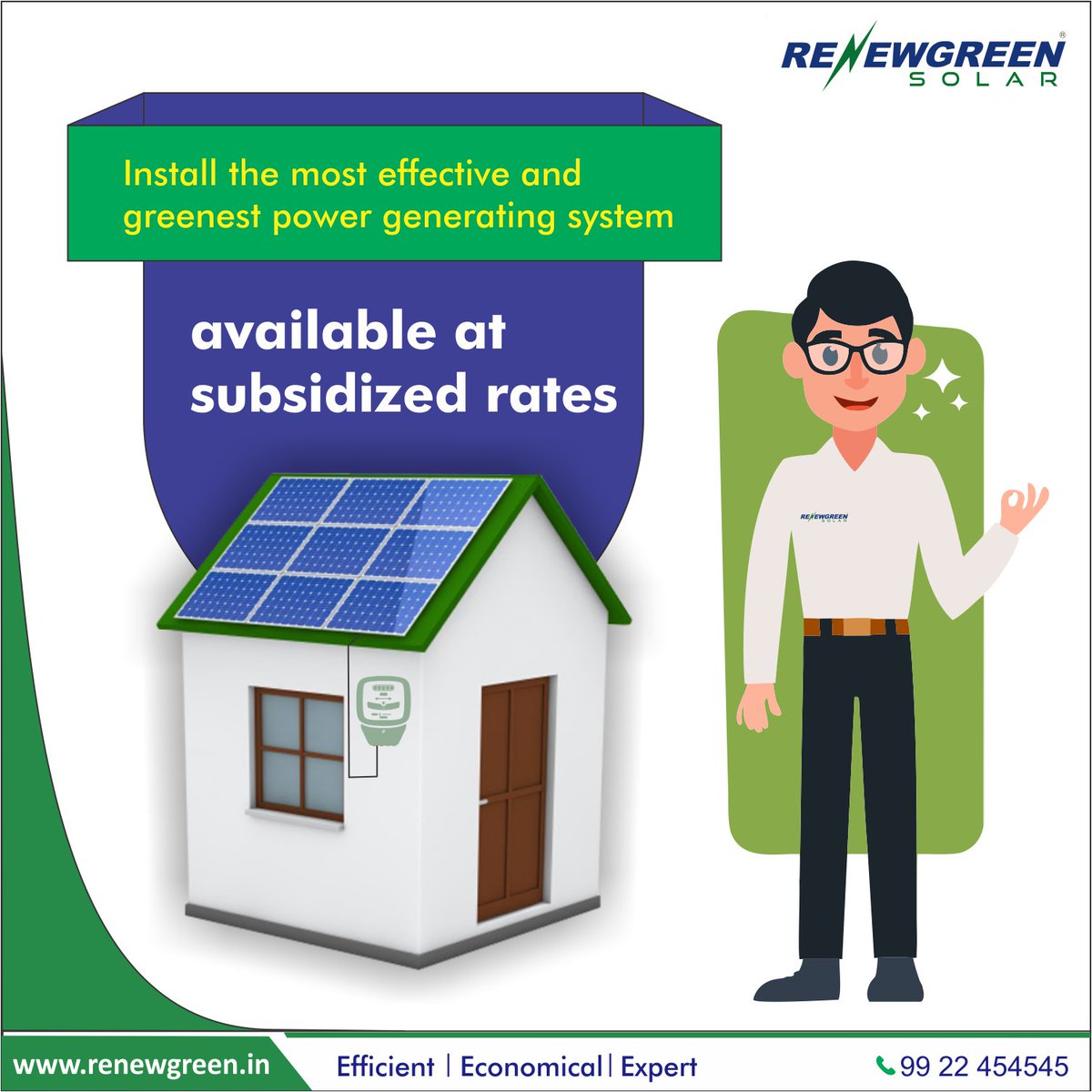 RenewgreenSolar's tweet photo. Renewgreen Net Metering system is the most effective and greenest power generating system that will make you generate your own power and save 100% on electricity bills.
Save Power, Save Money.
#SolarEnergy #SolarPower #NetMeteringSystem #RenewgreenSolar https://t.co/2NPlRB04DK