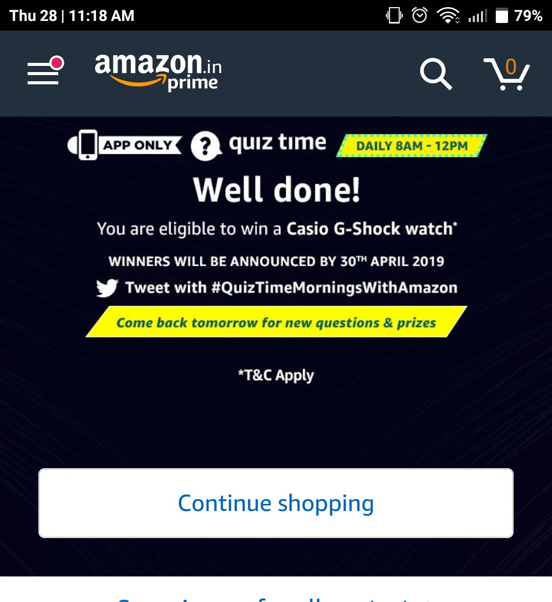 Yes...at last answered all the questions correctly today...🤣🤣
#QuizTimeMorningsWithAmazon