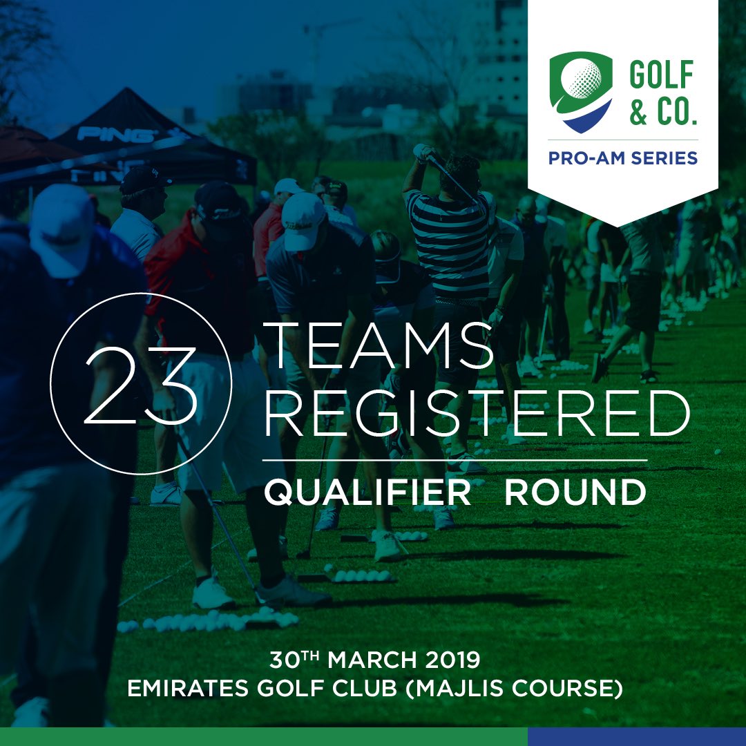 GolfandCo1's tweet photo. WE HAVE A FULL HOUSE! 23 Professional Golfers, 69
Amateur Golfers. A Total of 92 Golfers. #proamseries #golfandco #majliscourse #emiratesgolfclub #TheGolfLife #mydubai https://t.co/RvRwIOjZ2F