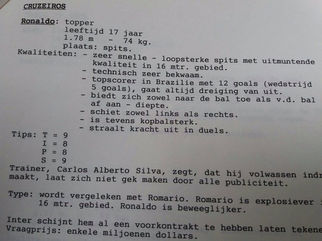 Dadelijk opnames over hoe kwam <a href="/Ronaldo/">Ronaldo Nazário</a> bij <a href="/PSV/">PSV</a> terecht #doumentaire #mijnspelersrapport1992 #scouting