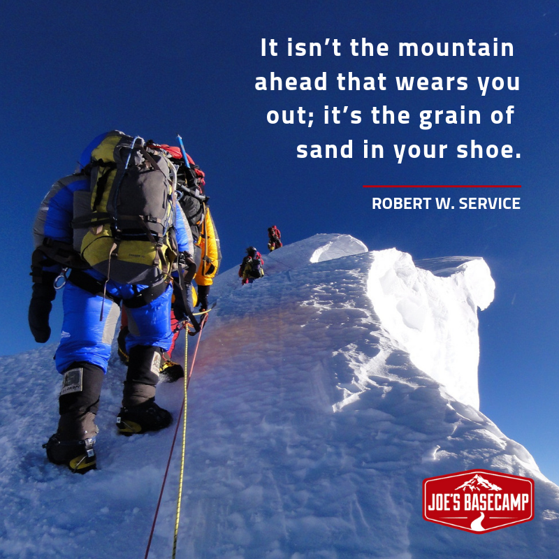 joesbasecamp's tweet photo. "It isn't the mountain ahead that wears you out; it's the grain of sand in your shoe" - Robert W. Service.
True that!!!
#Mountainteering #Trekking #Climbing https://t.co/7d1Iv1VZrn