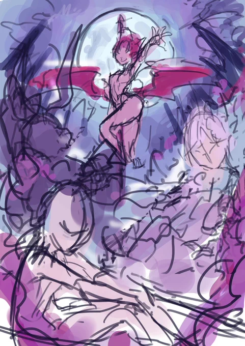 今日はラフを三枚提出したからキングスレイドイラストコンテストのラフを描いた～😼👌三枚くらいは出したいな～それぞれぱっと見で色味が違う感じにしたいね! 