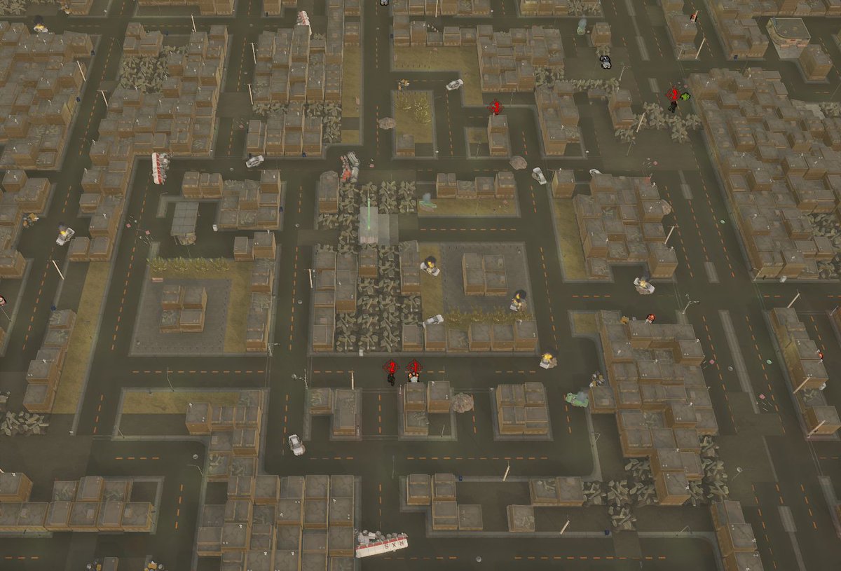 autofiregame's tweet image. Just spent a few hours trying to remember what the hell I wrote in 2016.  The sophisticated (i.e. complicated) city generation made too many narrow dead-ends and too few open areas.  I'd introduced a few bugs in the last couple years... Much better now. #carcombat #roguelike #rpg