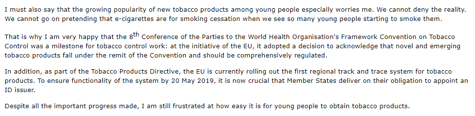 BV_dodderer's tweet photo. @skrymir42 @GiraudSylvain I think he and @EU_Health realise that the evidence is against them - so will try to ignore it #ENSPNetwork #ECTC
a quote from the @EU_Health commissioner
an extract from @EurobarometerEU
a calculation by @FBaeyens
and an extract from TPD2 impact assessment https://t.co/uoLfJYcIkq