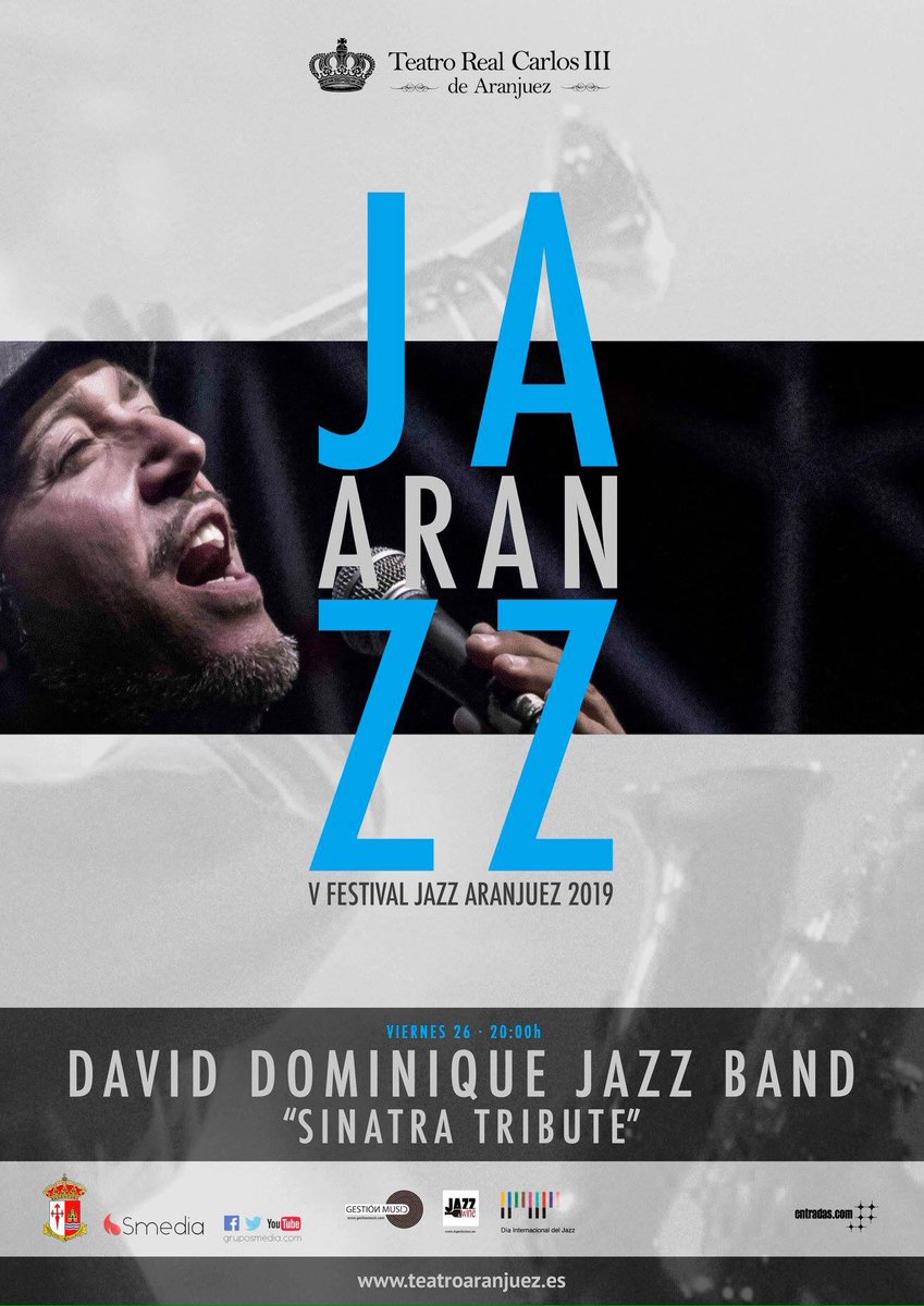 FestjazzP's tweet photo. En Abril el 5 Festival deJazz de Aranjue. AranJazz.
#teatrocarlosIIIAranjuez #daviddominique  #pilargual #baldomartinez #ingeniavinos https://t.co/QoMYHDMrM6