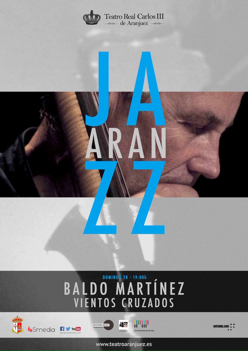 FestjazzP's tweet photo. En Abril el 5 Festival deJazz de Aranjue. AranJazz.
#teatrocarlosIIIAranjuez #daviddominique  #pilargual #baldomartinez #ingeniavinos https://t.co/QoMYHDMrM6