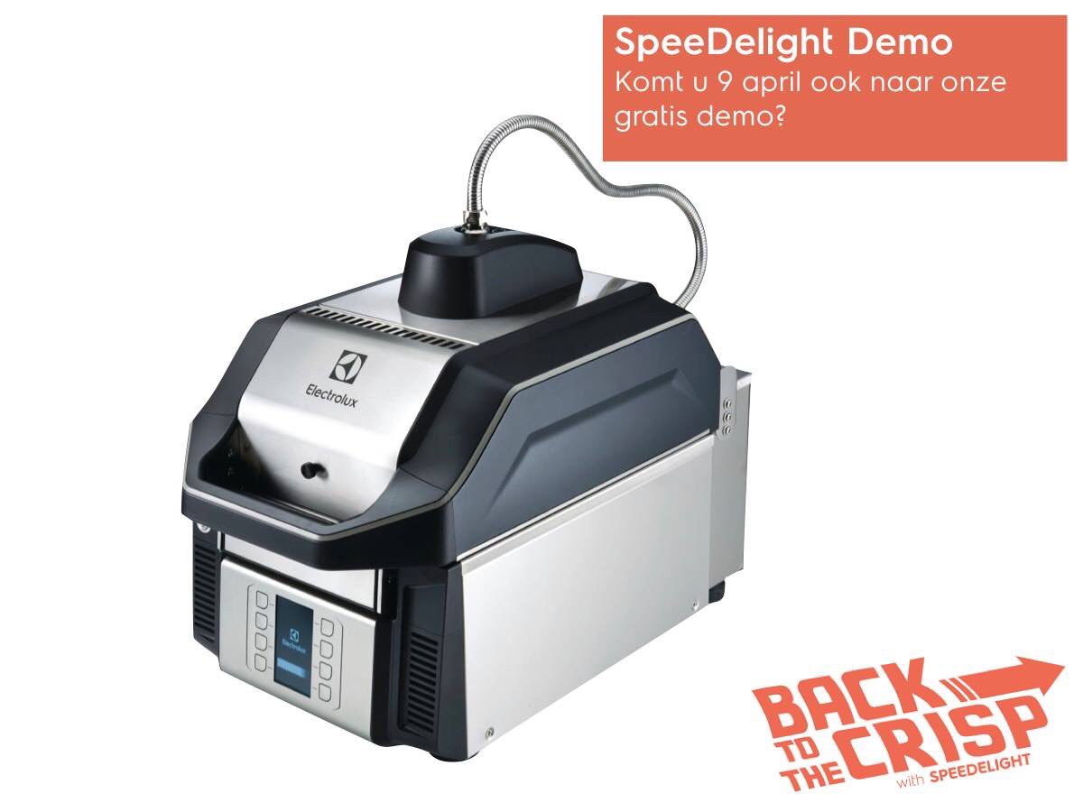ElectroluxProNL's tweet image. Op dinsdag 9 april is er weer een gratis SpeeDelight demo bij @Gastronomixs in Waalwijk. Schrijf u nu in en zie hoe u het maximale uit uw bedrijf kunt halen ➡️ professional.electrolux.nl/live-demo-sess… #speedelight #rapidcooking #oneminutetowow #horeca