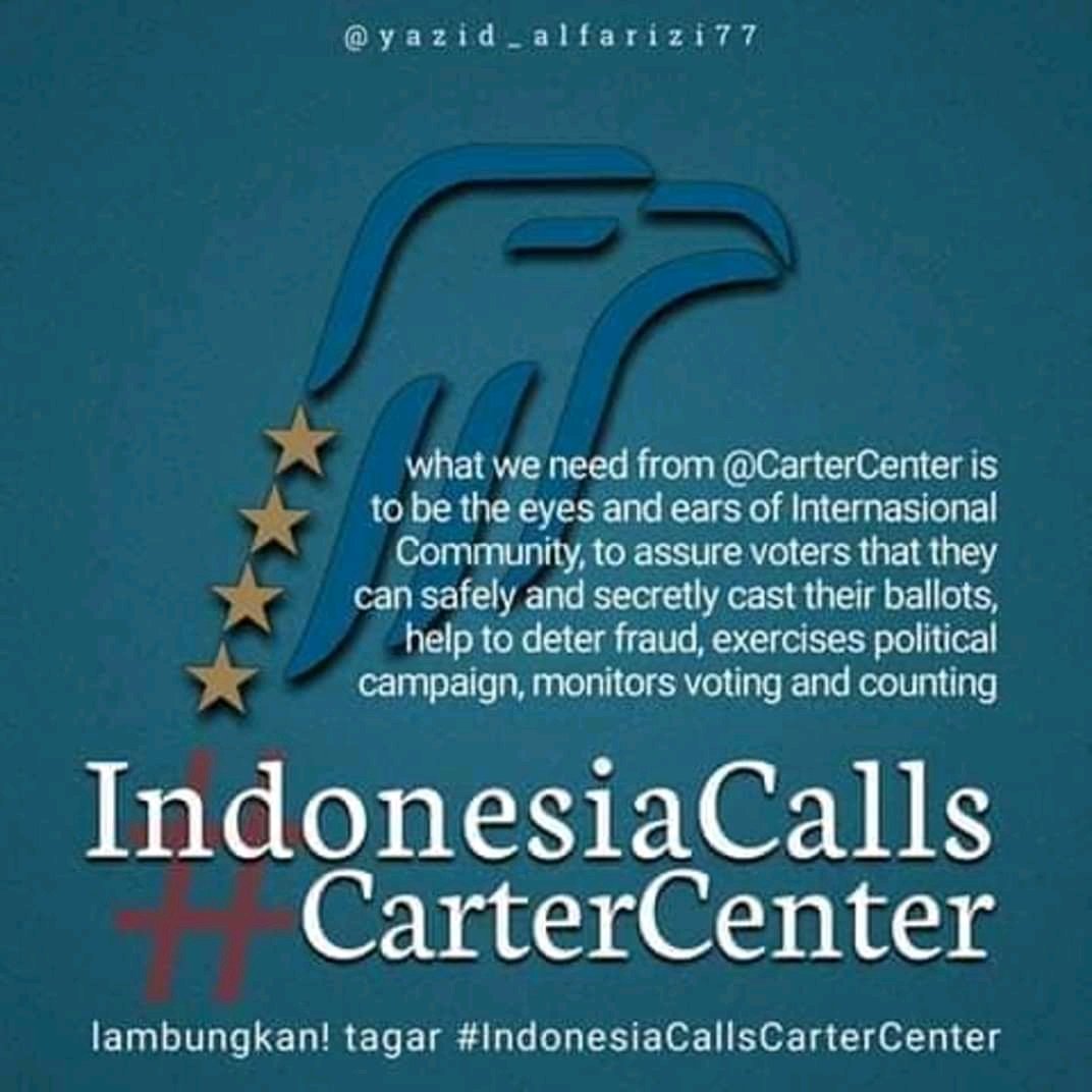 An invitation from Indonesians #INAelectionObserverSOS #IndonesiaCallsCarterCenter #20HariLagiCoblosCapres02