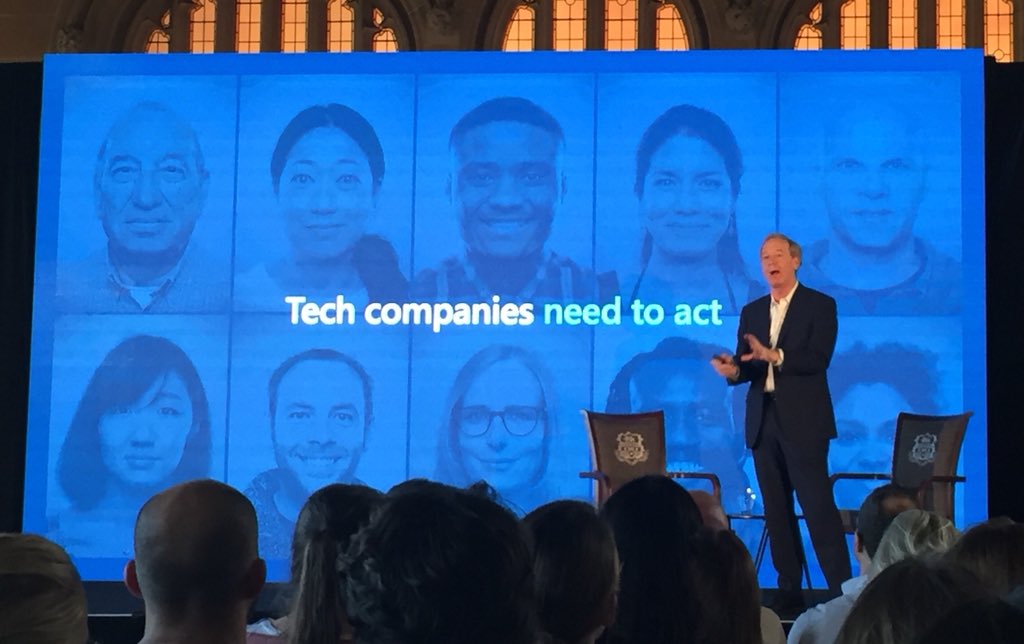 “We don’t have all the answers... we don’t even have all the questions, but it’s time to act.” Brad Smith, President Microsoft on #facialrecognition and #AI #technology. #USYDEDSC #twcinnovation