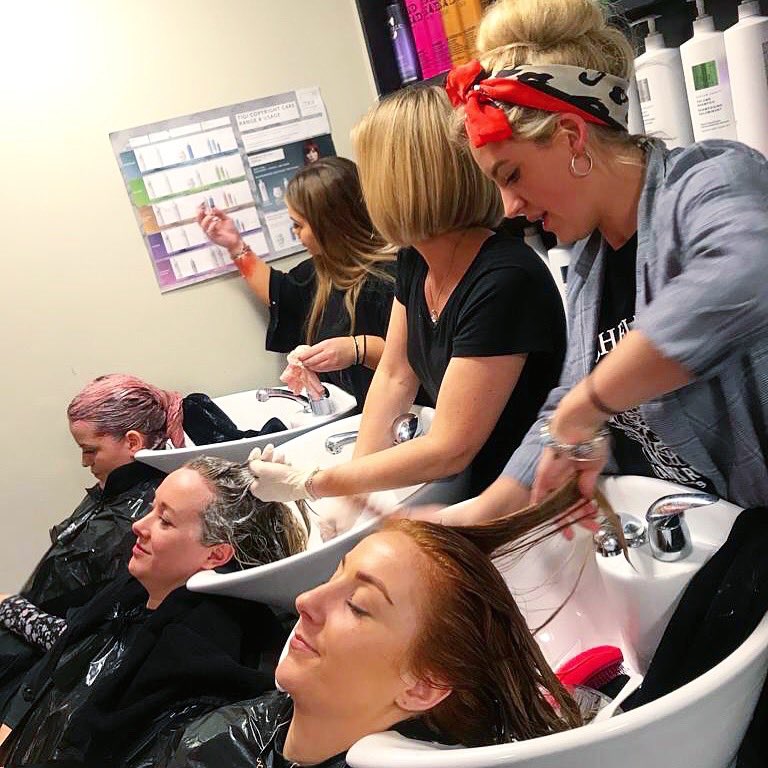 Wash away your troubles with bubbles! 🧖🏻‍♀️ It was a full house last week at #Colchester as our ladies got to work washing, cutting &amp; colouring their client’s locks, as part of our <a href="/TIGIPro/">TIGI Professional</a> Training Day. 💪🏻