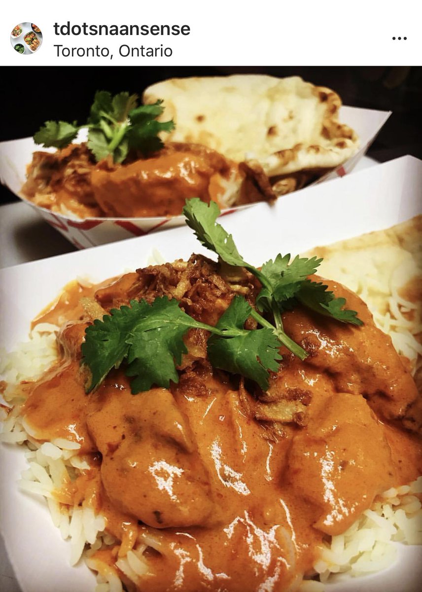 Thursday's Street Food Locations: tinyurl.com/y4oa6mb4 #FoodTruckEats #Toronto #Milton #BurlON #HamOnt #Niagara #KWAwesome #LdnOnt #Ottawa #OntStreetFood
<a href="/Tdotsnaansense/">Haines Jones</a> <a href="/ooak_toronto/">ooak_toronto</a> #ButterChicken