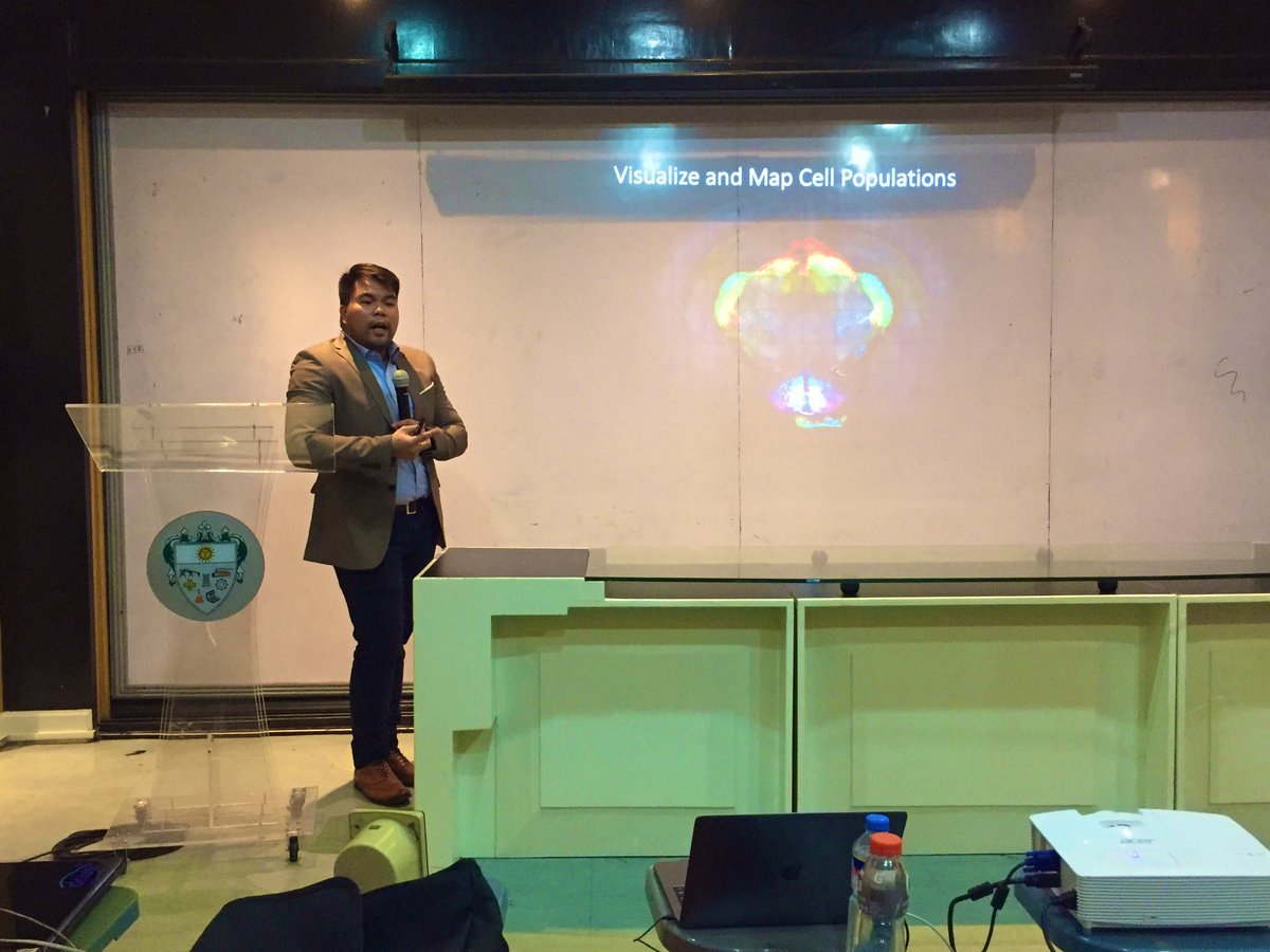 USTMRCXI's tweet photo. Engr. Prado discusses the 3D model and mapping of the brain cell populations https://t.co/cC2Sy2wE97