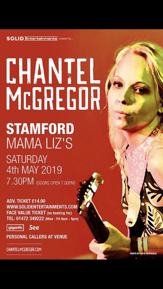 wilbur_project's tweet photo. A Great night of Blues Rock with the fantastic @chantelmcgregor  @mamalizsbar Saturday May 4th. @wilbur_project and @LexieGreenTweet will be opening up proceedings @SolidEnts @seetickets #chantelmcgregor #thewilburproject #lexiegreen #thevoodoolounge #stamford #bluesrock https://t.co/R4AV2Uev9J