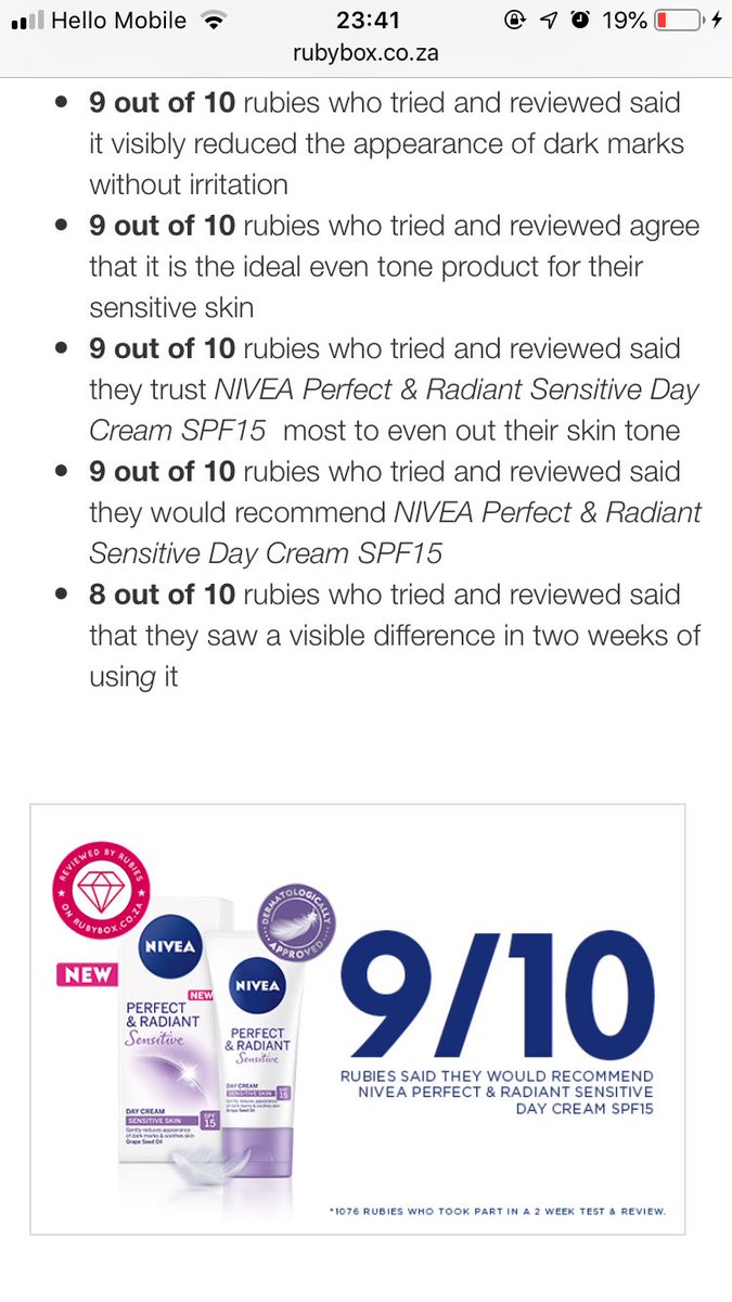 KutlwanoMatabog's tweet photo. Rubies are never wrong, can’t wait to get my hands on this day cream.  #rubybox #NIVEASA #sensitive #PerfectandRadiant https://t.co/Eq0IXjxZol